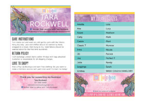 Promotional Postcard for Tara Rockwell LuLaRoe